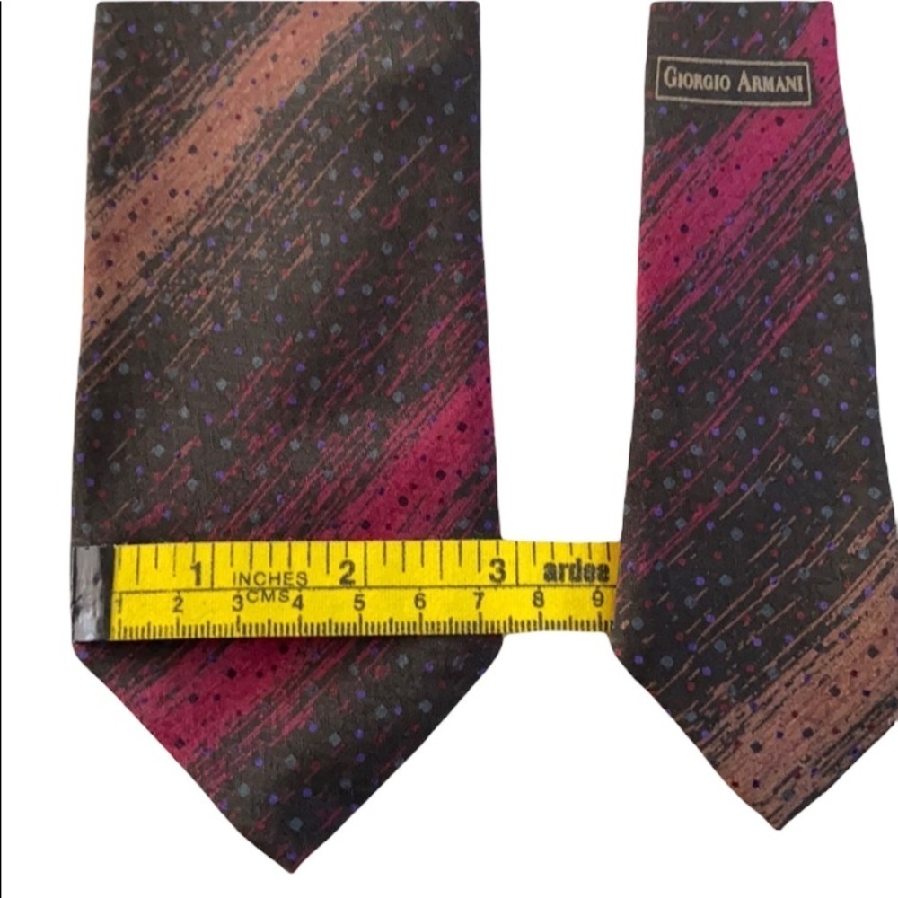 Giorgio Armani silk tie Made in Italy 7cm, brown/cranberry color, fall trend